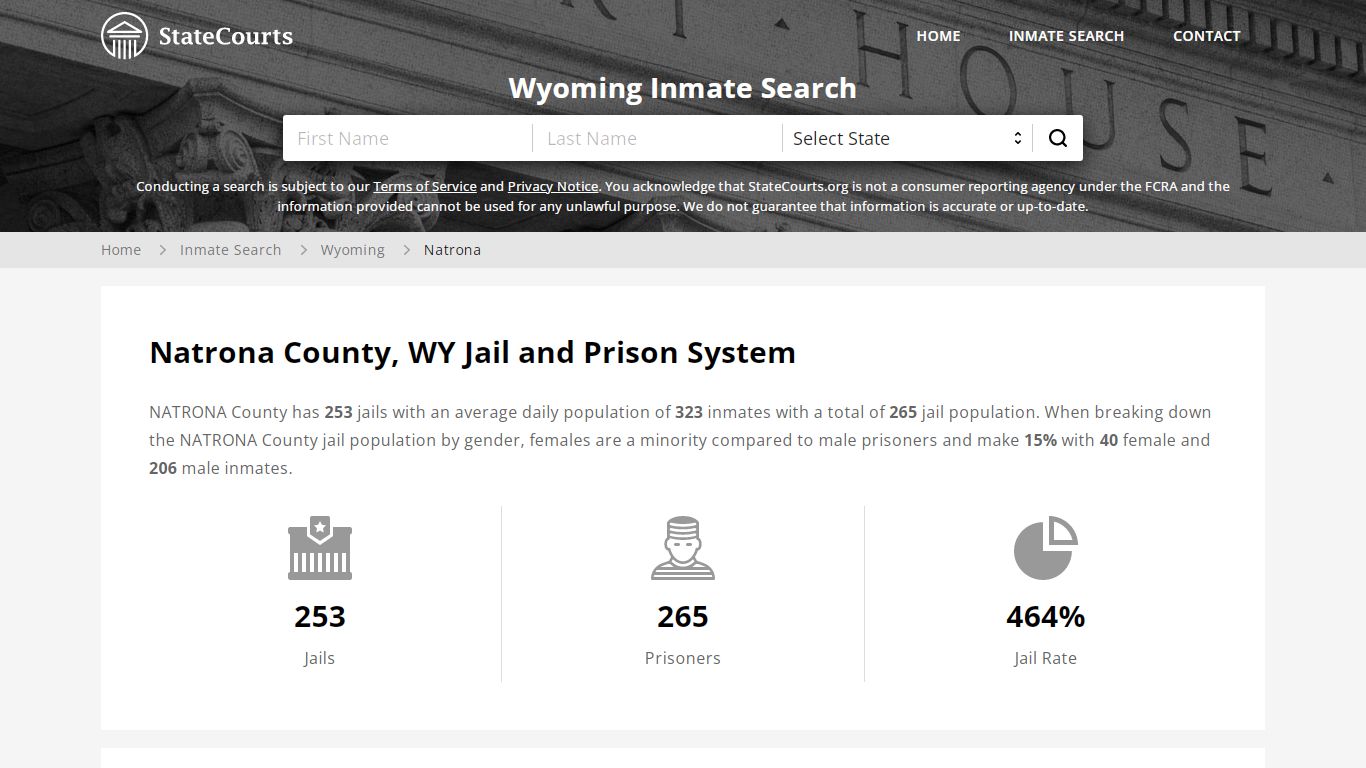 Natrona County, WY Inmate Search - StateCourts